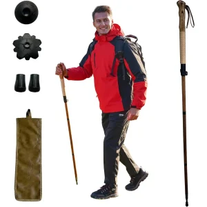 Trekking Pole - 1pc Pack Sassafras Wood AdjustableandDetachable Hiking or Walking Stick