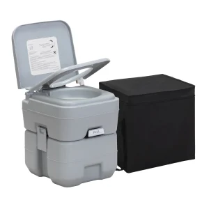 Toilet With 5.3 Gallon Tank and Carry Bag, For RV Boat Camping