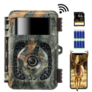 4K WiFi Trail, 48MP Game Camera with Starlight Night Vision, Waterproof Cameras for Travel