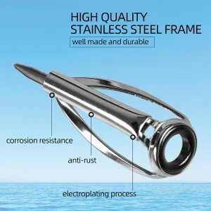 10/40pcs Fishing Rod Guide Ring Stainless Steel Top Tip